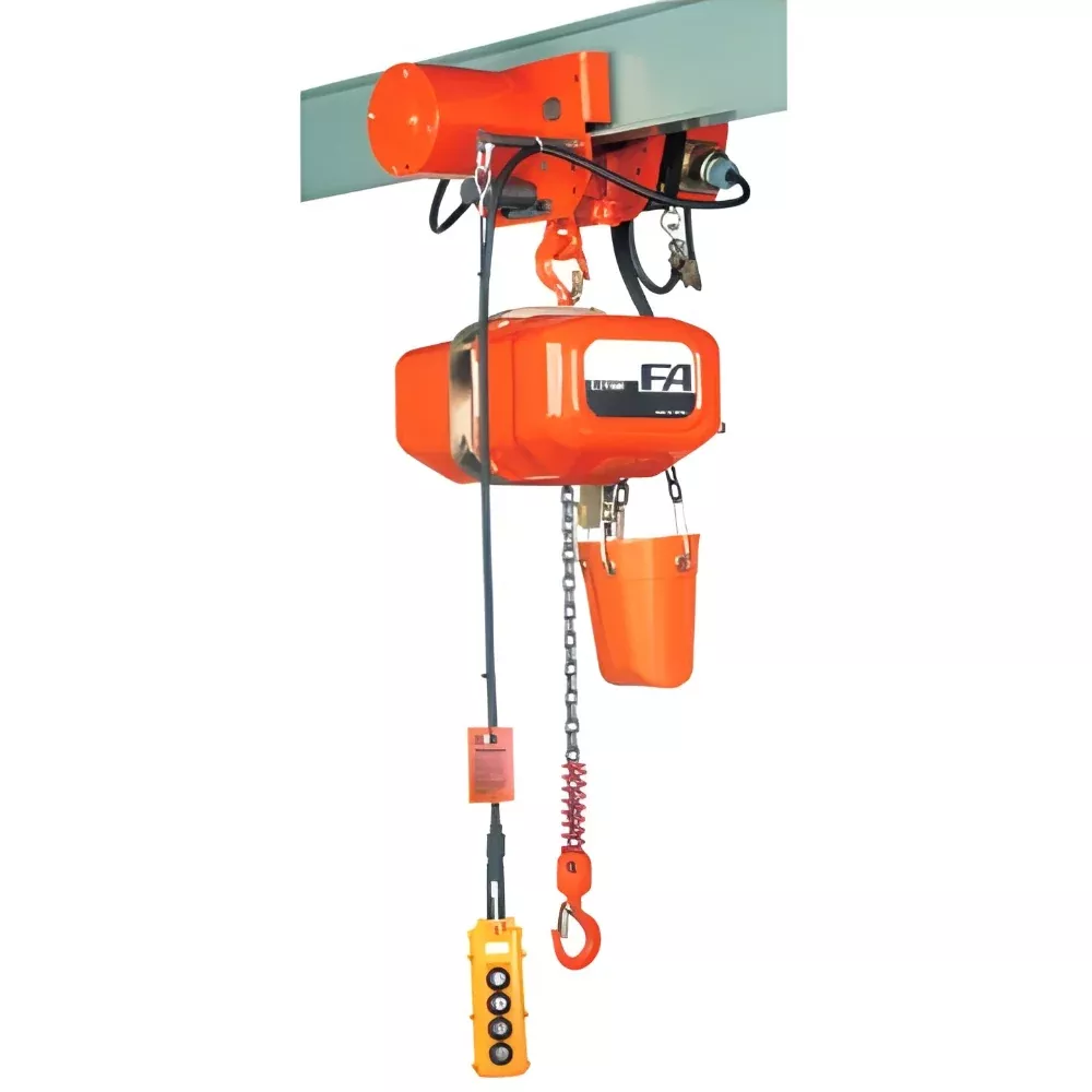 1/2 ton Electric Chain Hoist w/ Motorized Trolley - Elephant SAM - Single Speed 115v Single Phase