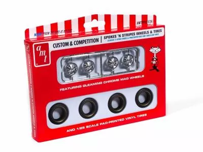 1/25 Spokes & Stripes Wheel and Tire Pack (AMTPP031)