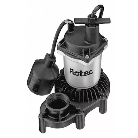 1/4 HP 1-1/2″ Sump Pump,Zinc/Thermoplastic,1/4HP
