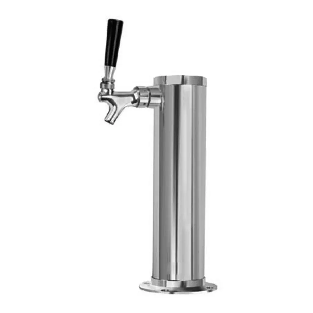 1 Faucet 3″ Diameter Air Cooled 304 Stainless Steel Tap Tower Column w/ Stainless Fuacet for Wine, Liquor, Coffee