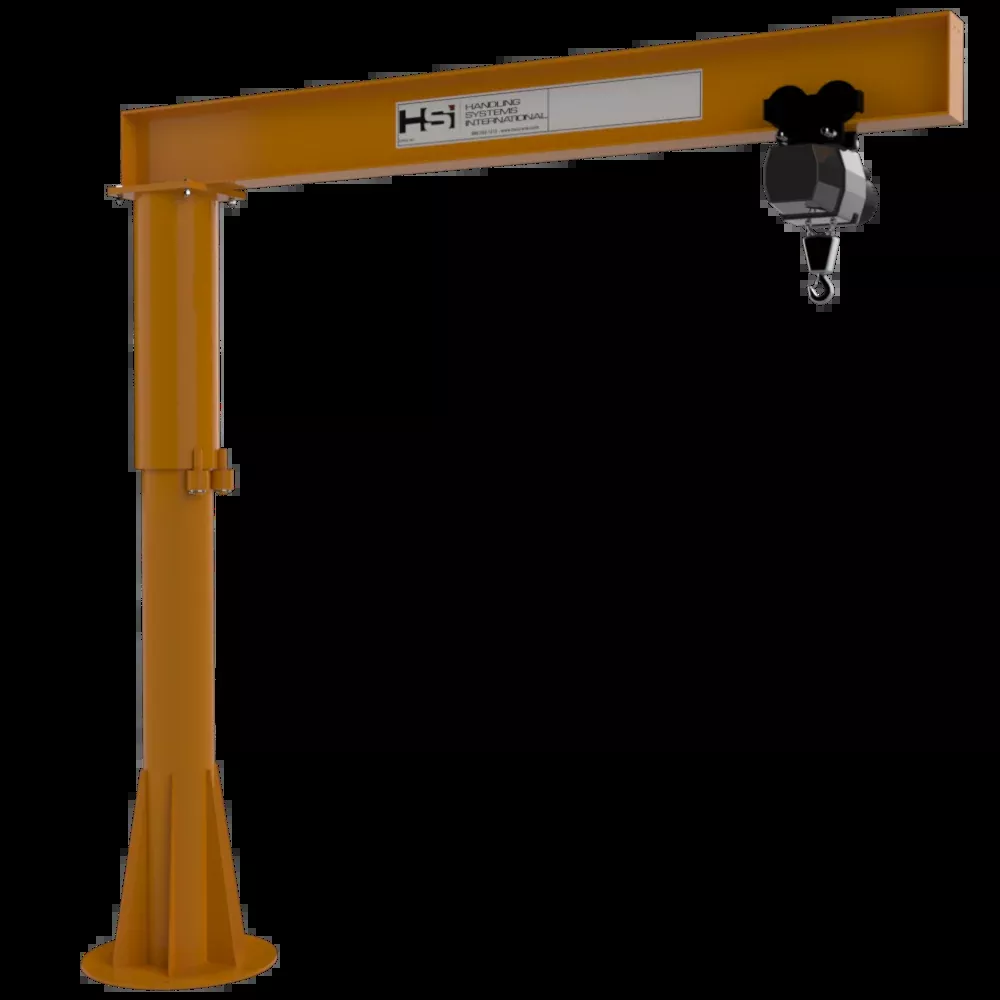 1 ton Foundationless Jib Crane, 10′-0″ Span, 12′-0″ Height Under Beam