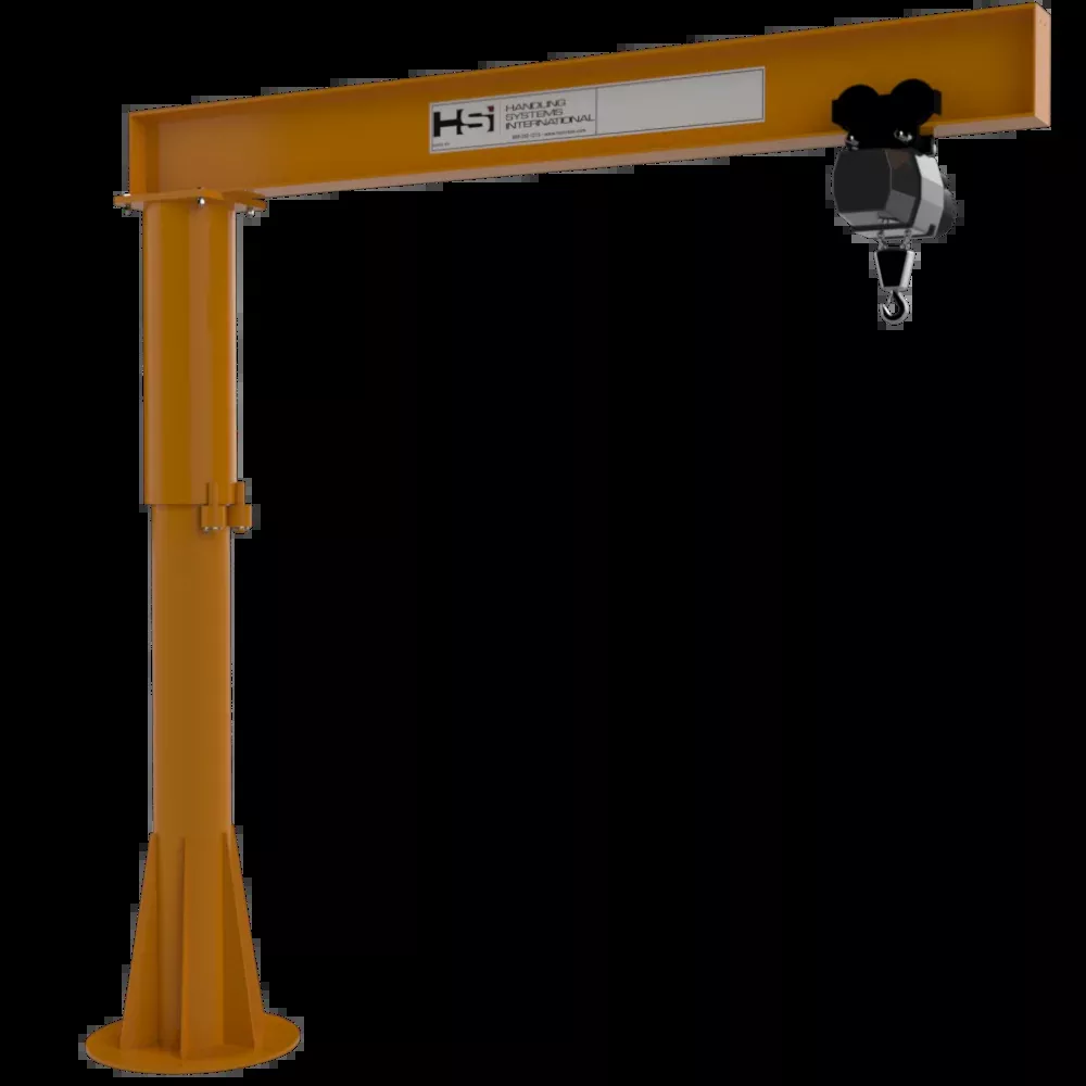 1 ton Foundationless Jib Crane, 8′-0″ Span, 10′-0″ Height Under Beam