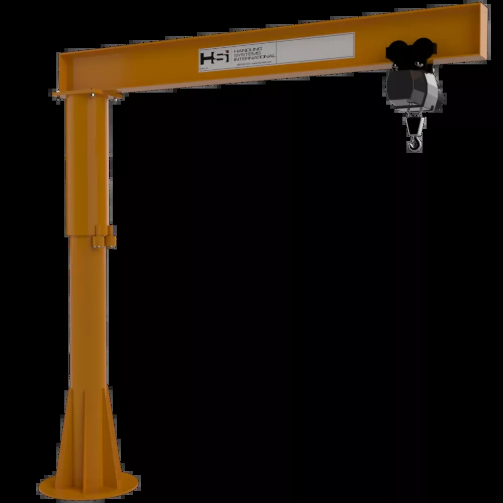 1 ton Foundationless Jib Crane, 8′-0″ Span, 14′-0″ Height Under Beam