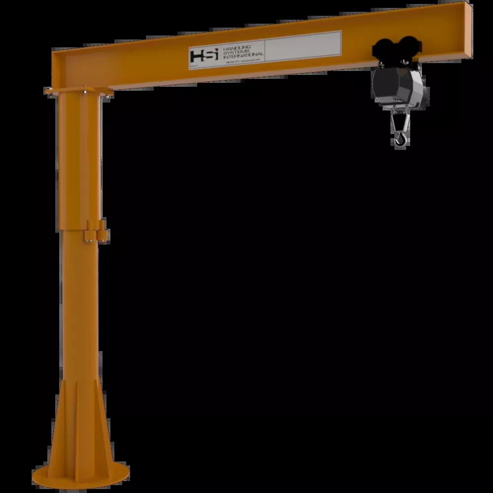 1 ton Foundationless Jib Crane, 8′-0″ Span, 16′-0″ Height Under Beam