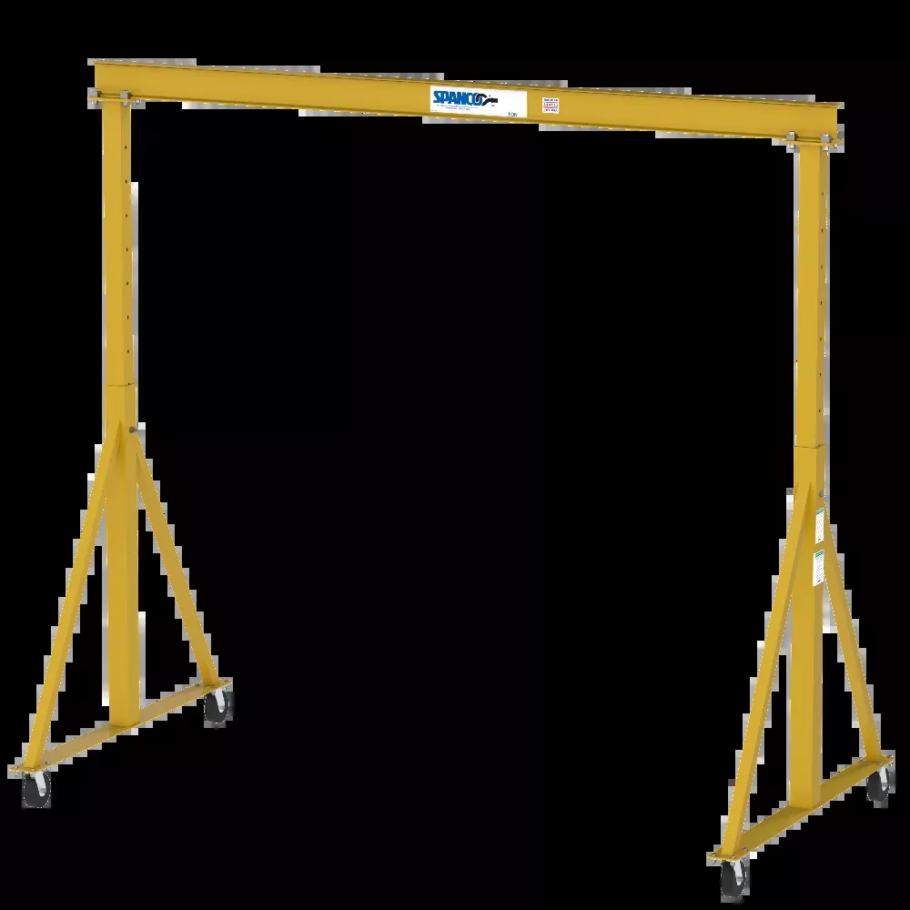 1 Ton Gantry Crane, 11′-6″ Span, 12′-0″ Height Under Beam, Adjustable Height