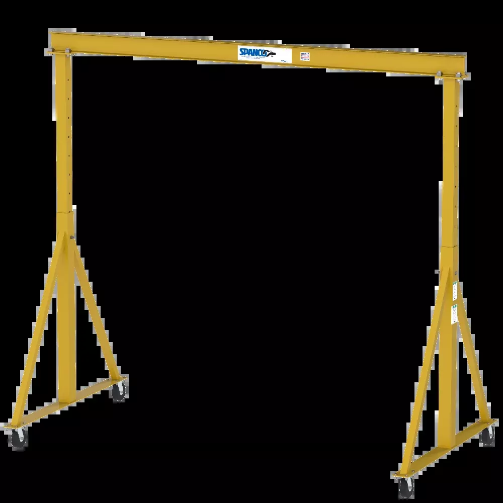1 Ton Gantry Crane, 11′-6″ Span, 14′-0″ Height Under Beam, Adjustable Height