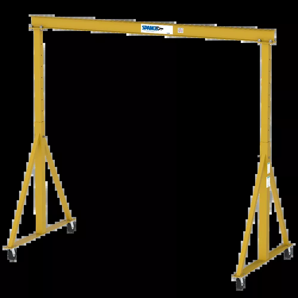 1 Ton Gantry Crane, 11′-6″ Span, 7′-0″ Height Under Beam, Adjustable Height