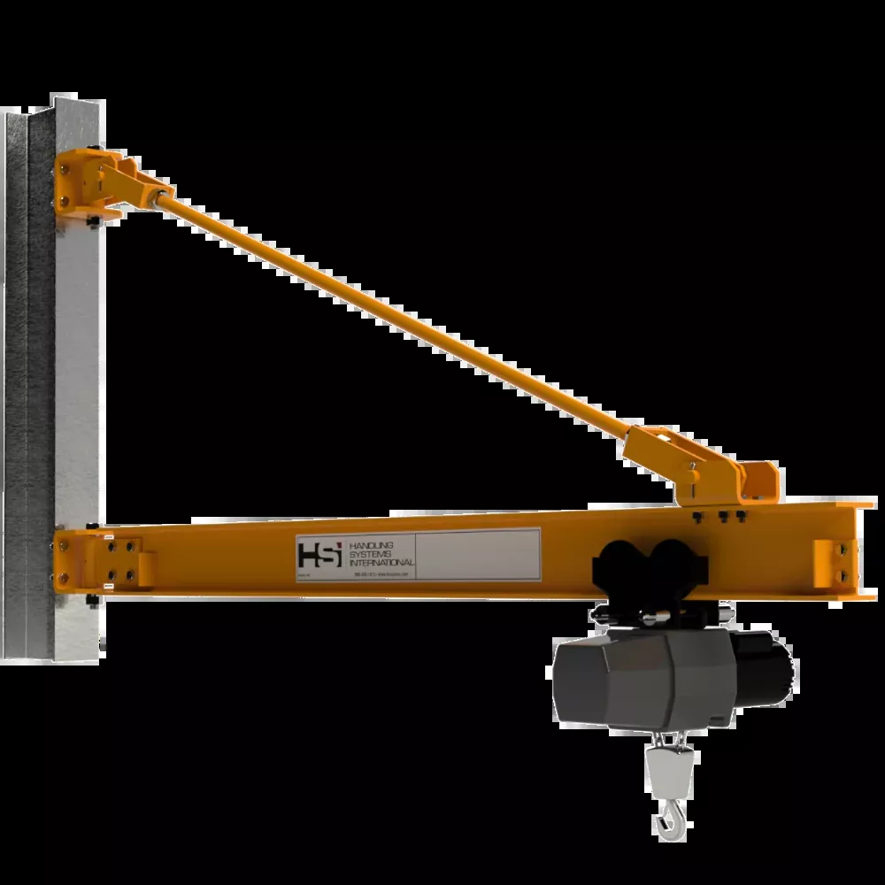 1 ton Jib Crane – 14ft Span – Tie Rod Style Wall/Column Mount