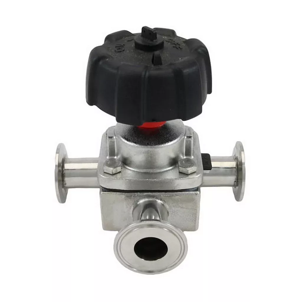 1″ Tri-Clamp 3-Way Sanitary Diaphragm Valve for Brewery Process