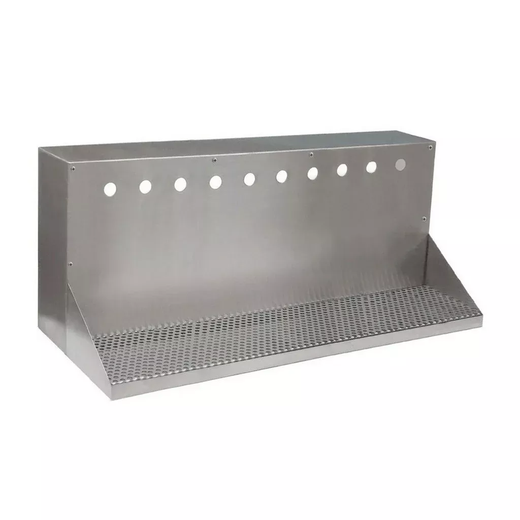 10-Faucet Boxed Wall-Mounted Drain System: 14″W x 15″H x 34″L