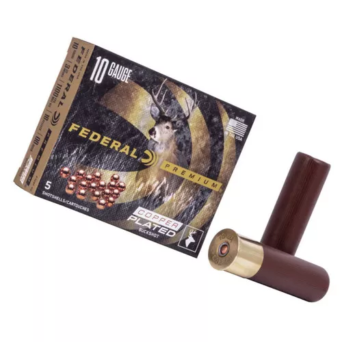 10 Gauge- 3-1/2″- 00 Buckshot- 5 Rounds- Federal