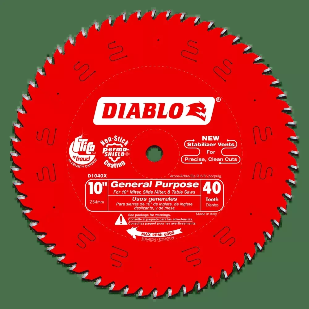 10 in. x 40 Tooth General Purpose Saw Blade – 10 Pack