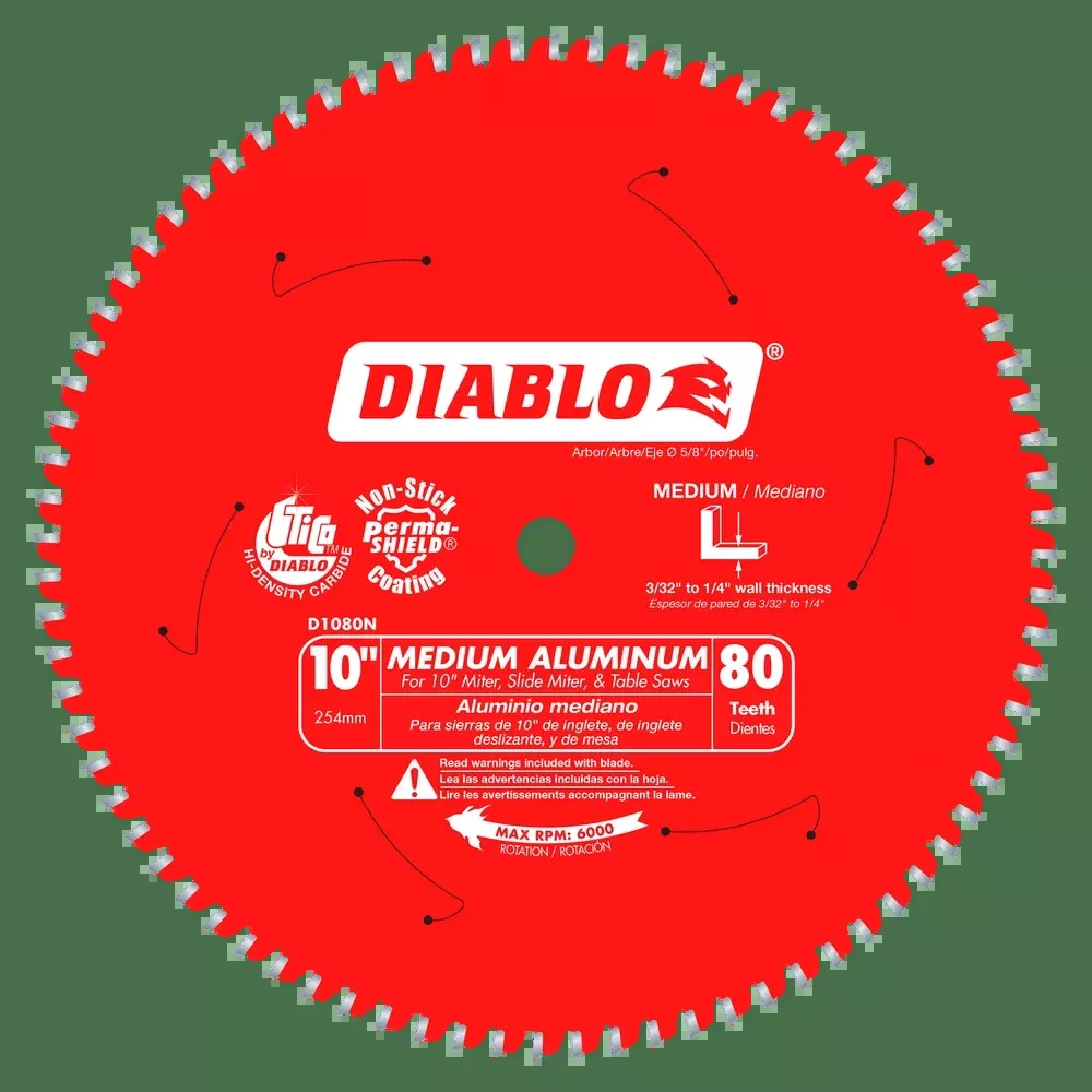 10 in. x 80 Tooth Medium Aluminum Saw Blade – 4 per Order