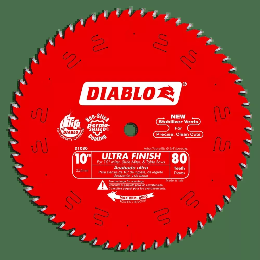 10 in. x 80 Tooth Ultra Finish Saw Blade – 5 per Order