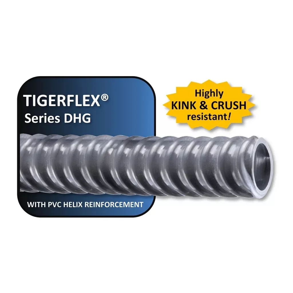 100′ – Tigerflex #DHG Tubing – 3/4″ ID x 1-1/16″ OD, Solid Silver