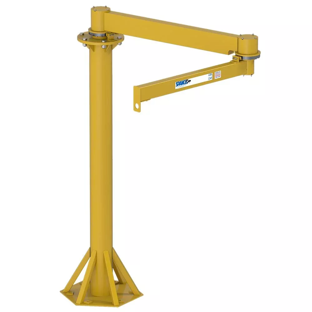 150 lb. Articulating Jib Crane. 8'-0" Span, 8'-0" Height