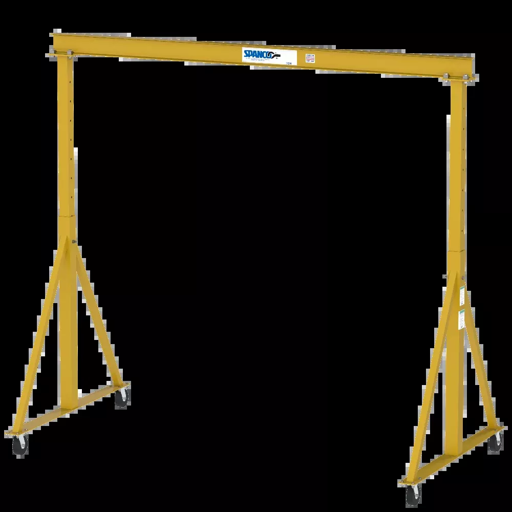 2 Ton Gantry Crane, 11′-6″ Span, 10′-2″ Height Under Beam, Adjustable Height