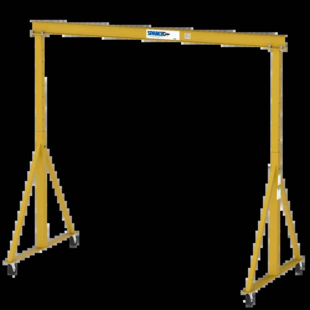 2 Ton Gantry Crane, 11′-6″ Span, 7′-2″ Height Under Beam, Adjustable Height
