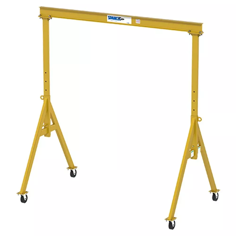 2 ton Steel Gantry Crane, 25′-0″ Span, 10′-0″ Height Under Beam, Fixed Height