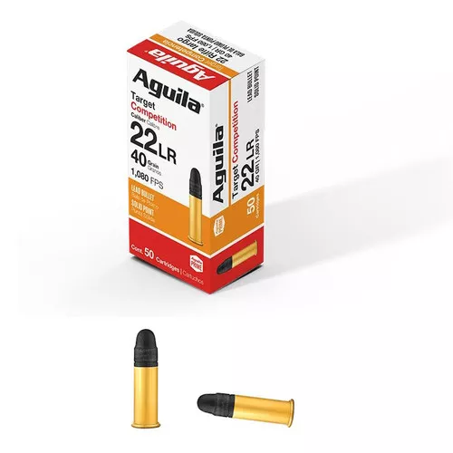 .22 Cal- LR- 40 Grain- Target Bullet- 50 Rounds- Agulia