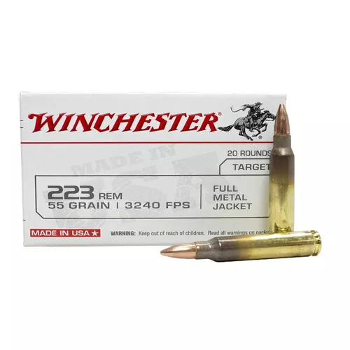 .223- 55 Grain- FMJ-20 Rounds- Winchester