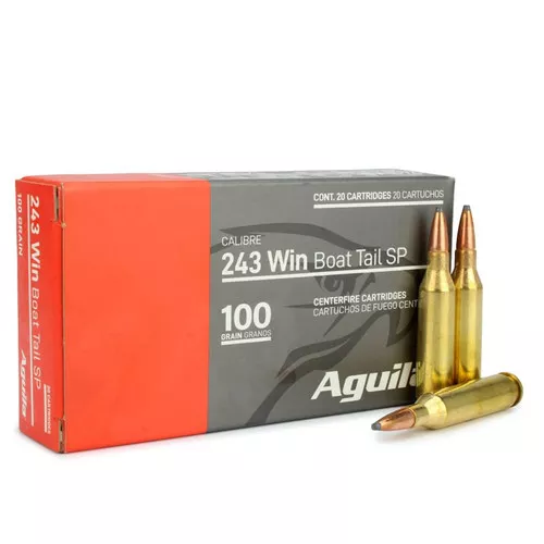 .243 WIN- 100 Grain- Boat Tail Soft Point- 20 Rounds- Aguila