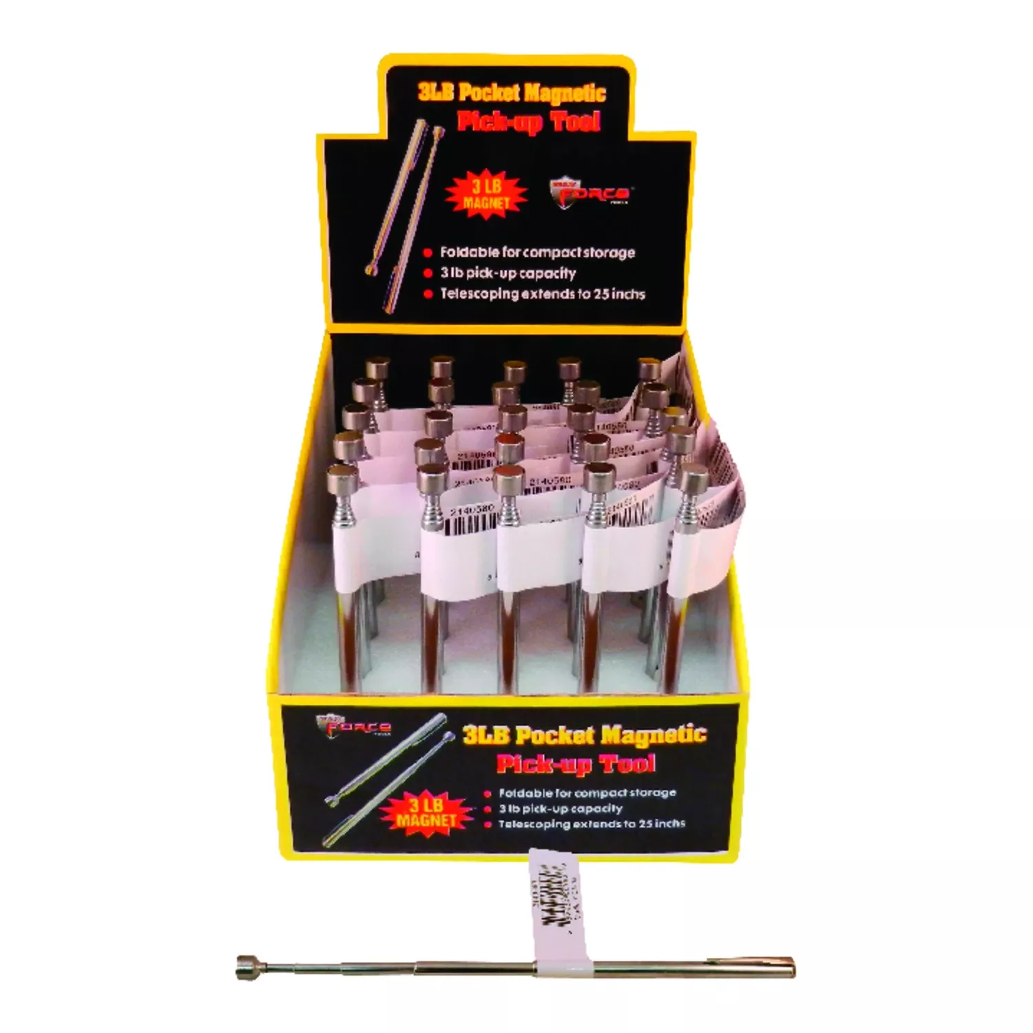 25 In. Telescoping Pocket Pick-up Magnet With 3 Lb Pull Capacity
