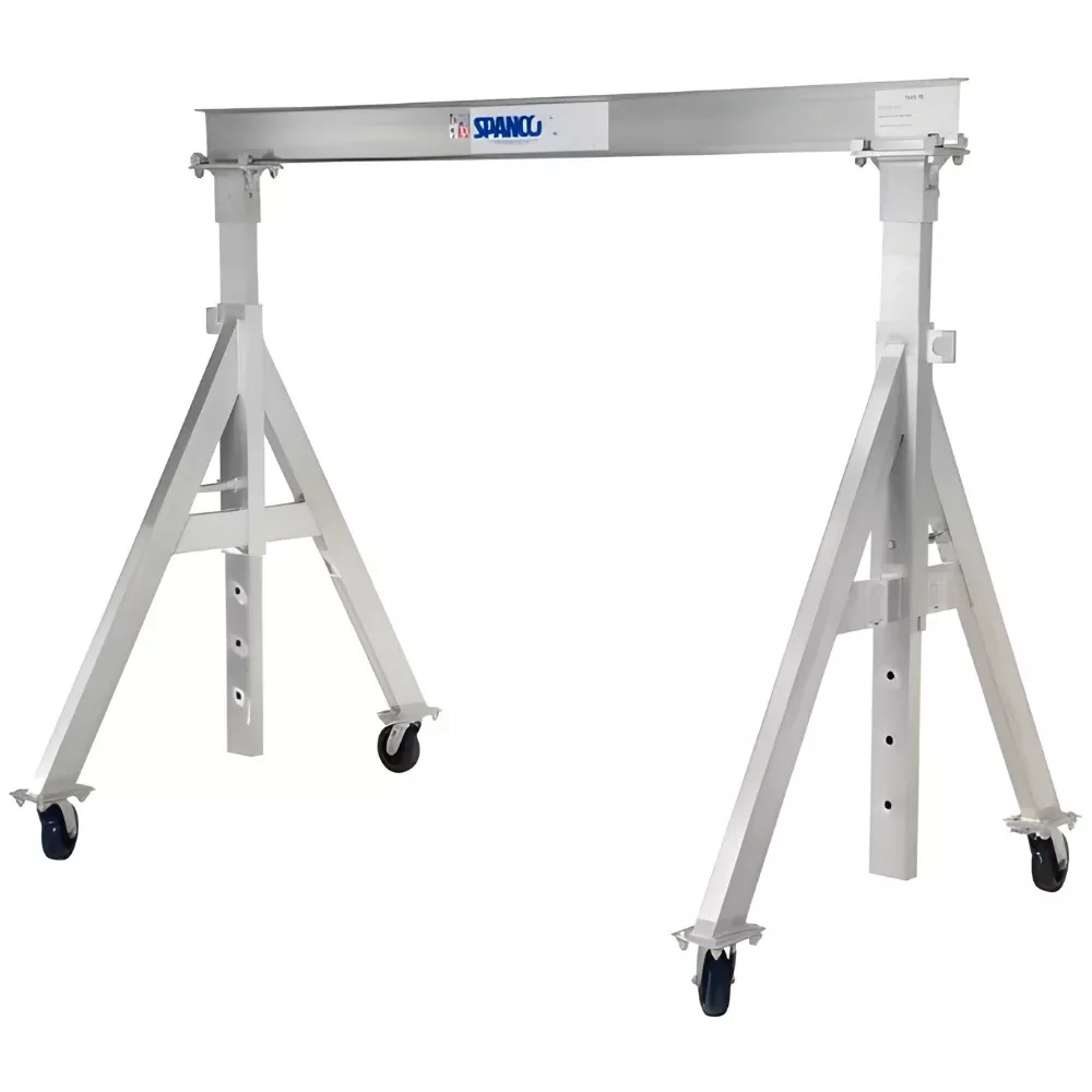 3 ton Aluminum Gantry Crane, 8′-0″ Span,12-2″ Height Under Beam, Adjustable Height