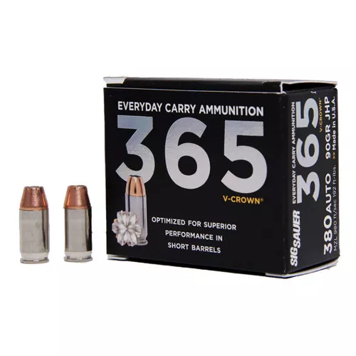.380 Auto-90 Grain- JHP- 20 Rounds- Nickel Plated- Sig Sauer