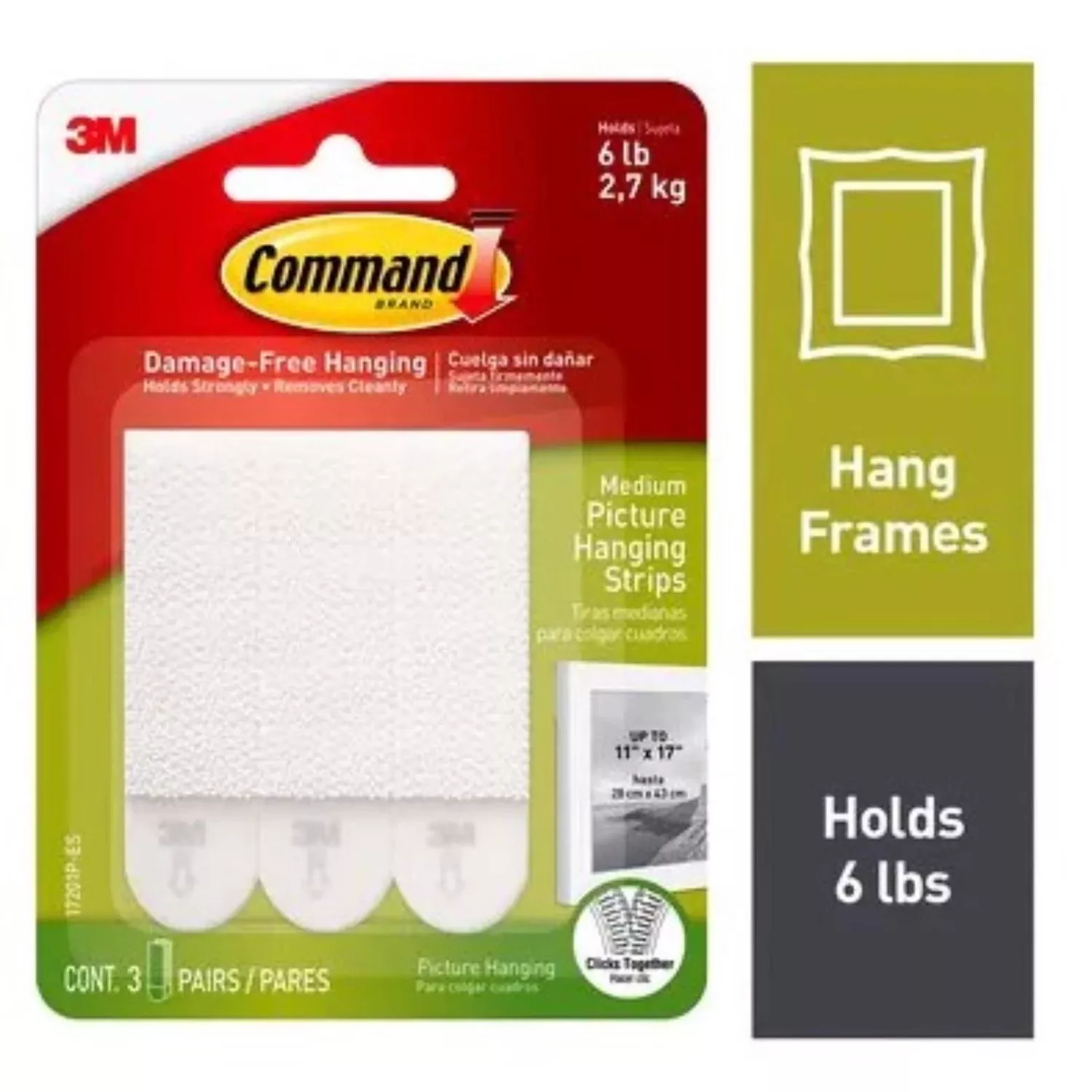 3m Command White Medium Picture Hanging Strips 12 Lb 12 Pk