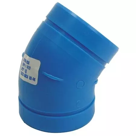 45 Degree Elbow, Polypropylene, 2", Schedule 40, 80 psi Max Pressure