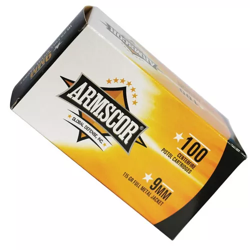 9 MM- 115 Grain- FMJ- 100 Rounds- Armscor
