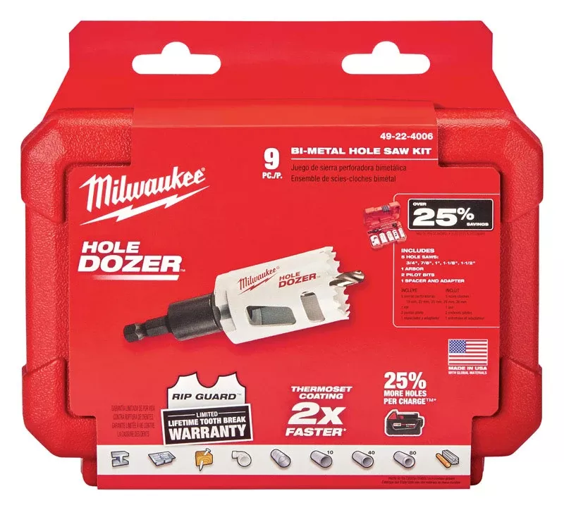 9-pc. Hole Dozer Hole Saw Kit