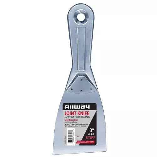 Allway- T30S- Metal Handle Wall Scraper- 3" Stiff Blade- Flame Proof