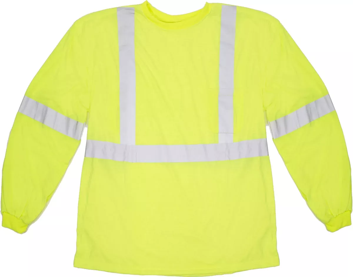 ANSI Class 3 Long Sleeve Lime Tee Shirt (12 Count)