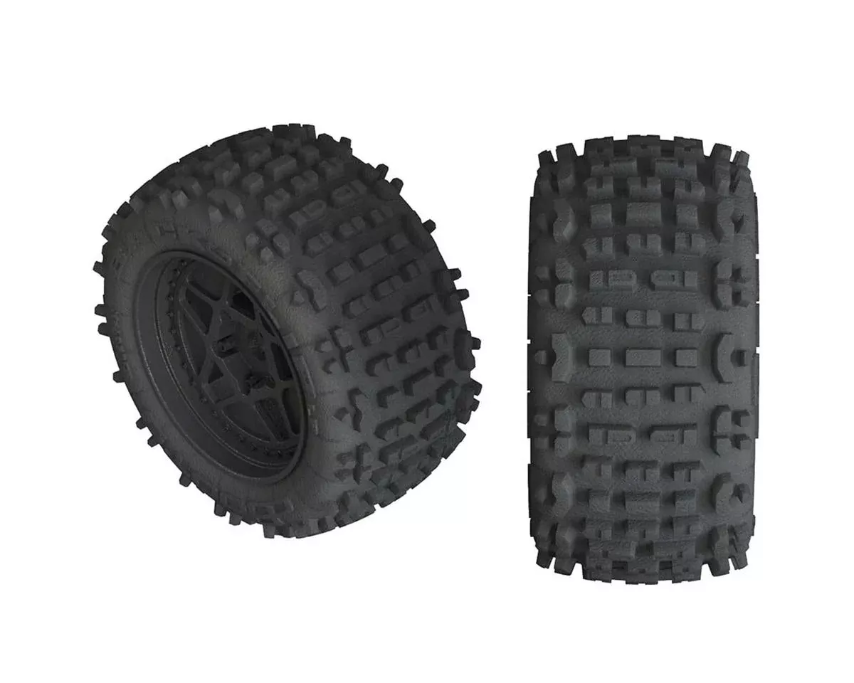 AR550050 Backflip LP 4S Tire 3.8 Glued Black (2) (ARAC9468)