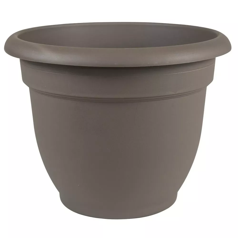 Ariana Planter, Plastic, Self-watering, Bell Shape, Peppercorn, 12-in.