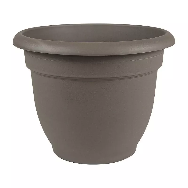 Ariana Planter, Plastic, Self-watering, Bell Shape, Peppercorn, 8-in.
