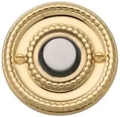 Baldwin 4850060 Beaded Bell Button, Antique Brass with Brown