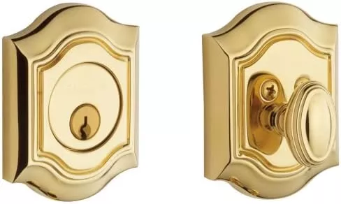 Baldwin 8237.003 Bethpage Deadbolt 2-1/8-Inch Door Prep, Lifetime Polished Brass