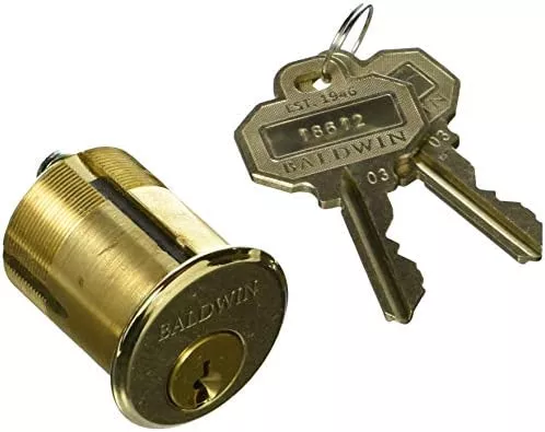 Baldwin 8325.003 Mortise Lock Cylinder 1-1/2″ Diameter, Lifetime Brass