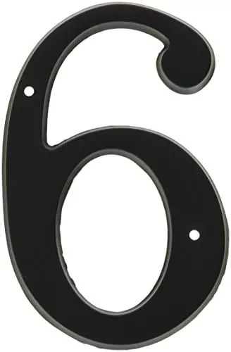 Baldwin 90676190# 6 House Number Flat, Black