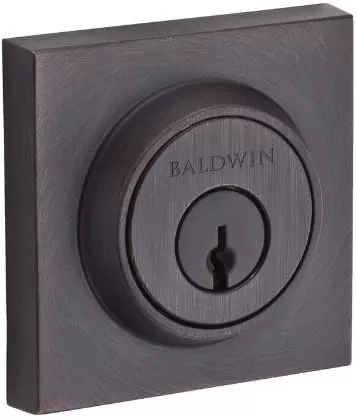 Baldwin DC.CSD Contemporary Square Double Cylinder Keyed Entry Deadbolt, Venetian Bronze