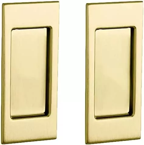 Baldwin PD006.Pass Santa Monica Passage Pocket Door Set with Door Pull from The, Unlacquered Brass