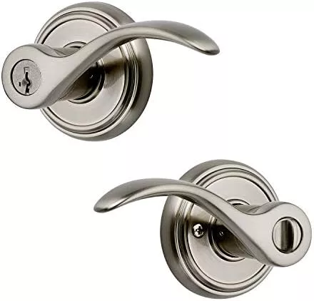 Baldwin Prestige Tobin Entry Lever featuring SmartKey in Satin Nickel