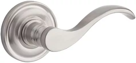 Baldwin PV.CUR.TRR Curve Privacy Leverset with Traditional Round Rose, Satin Nickel