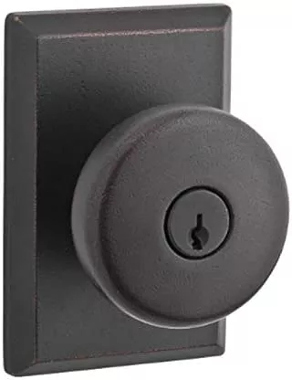 Baldwin Reserve ENRUSRSR481 Entry Rustic Knob and Rustic Square Rose Dark Bronze Finish