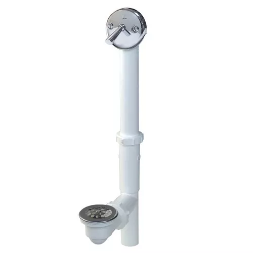 Bath Drain Kit PVC Chrome Plated Trip Lever- 1 1/2" PVC