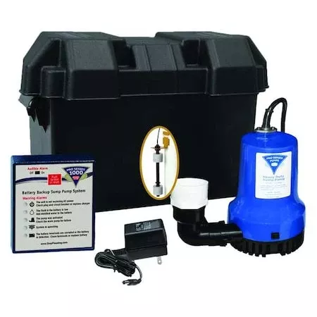 BatteryBackupSumpPump,0.25hp,8ft,12VDC