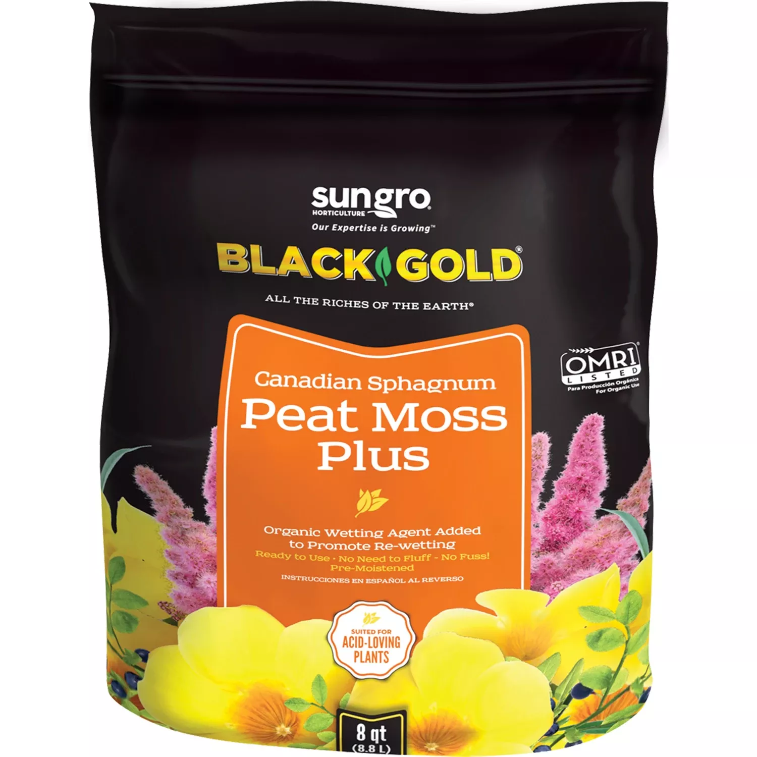 Black Gold Peat Moss Plus, 8 Qts.